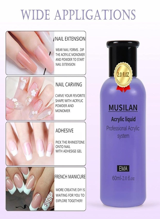 MUSILAN Monomer Acrylic Nail Liquid 6oz for Acrylic Powder - Professional 180ml Monomer Nail Liquid Powder Extension 3D Nail Art - MMA Free,Quick Dry Time,Non-Yellowing - Image 2